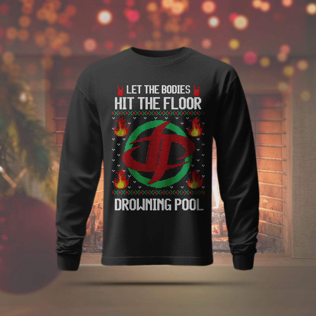 drowning pool Let The Bodies Hit The Floor - Black Crewneck Sweater