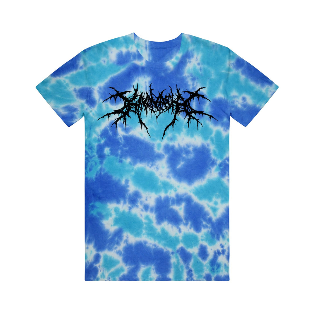 kaonashi Death Metal Logo - Multi-Blue Tie Dye T-Shirt