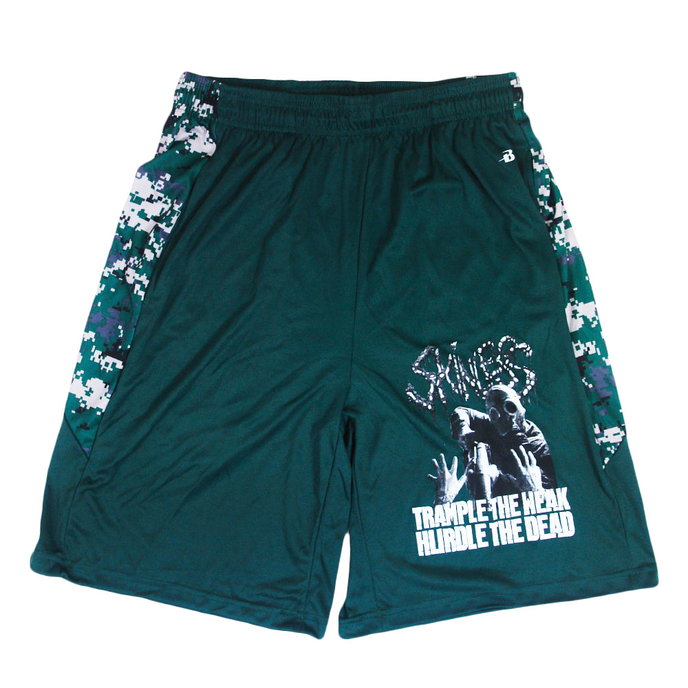 skinless Trample Forest Green Digital Camo Shorts
