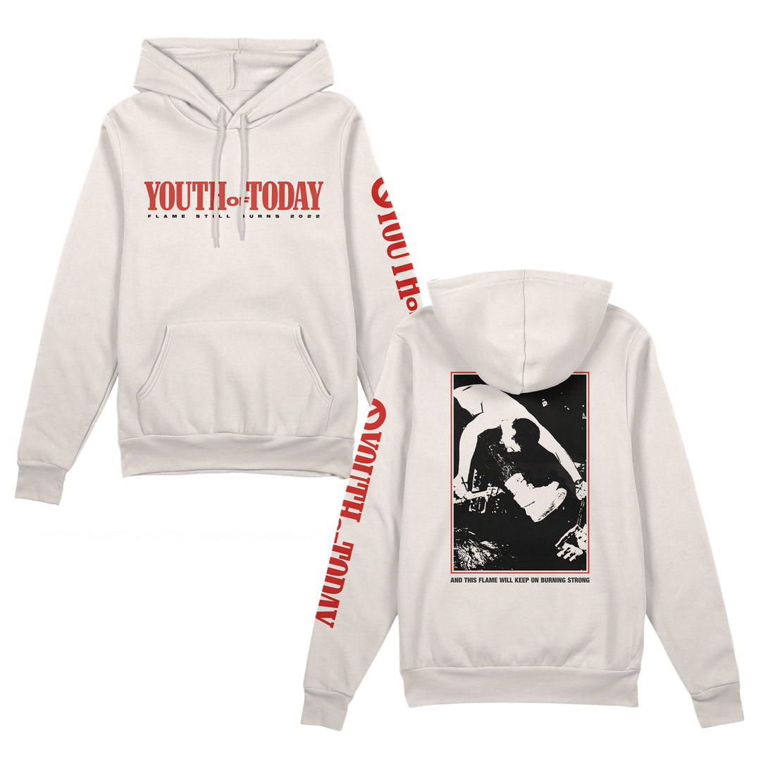 youth of today Flame Still Burns - White Pullover front and back
