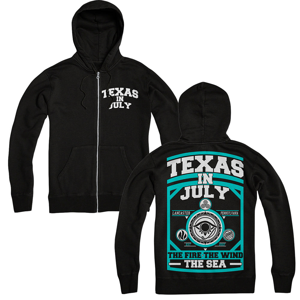 The Fire The Wind The Sea Black Zip Up Hoodie