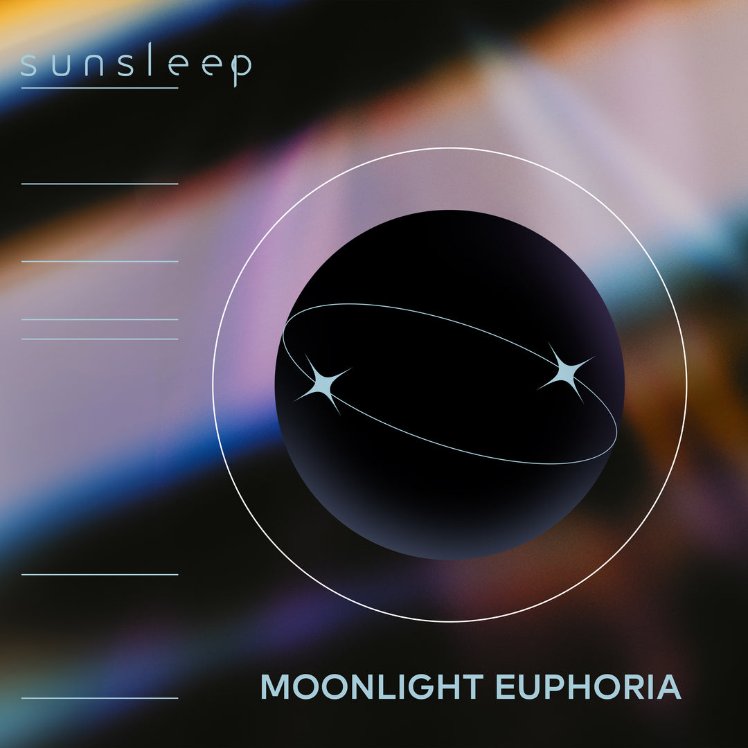 Sunsleep Midnight Euphoria Digital Download. image is of the album art that depicts a moon geometric symbol with some hazy colors in the background.