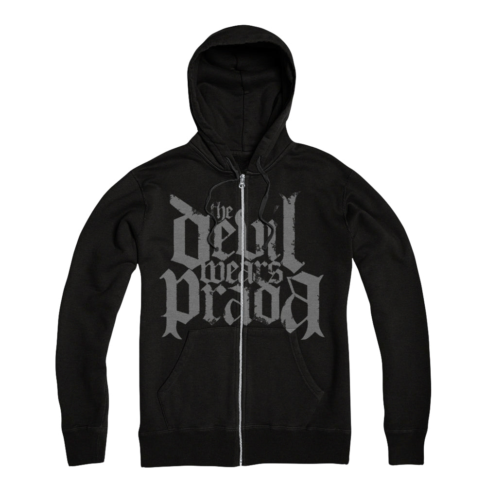 Logo Black Zip Up Hoodie