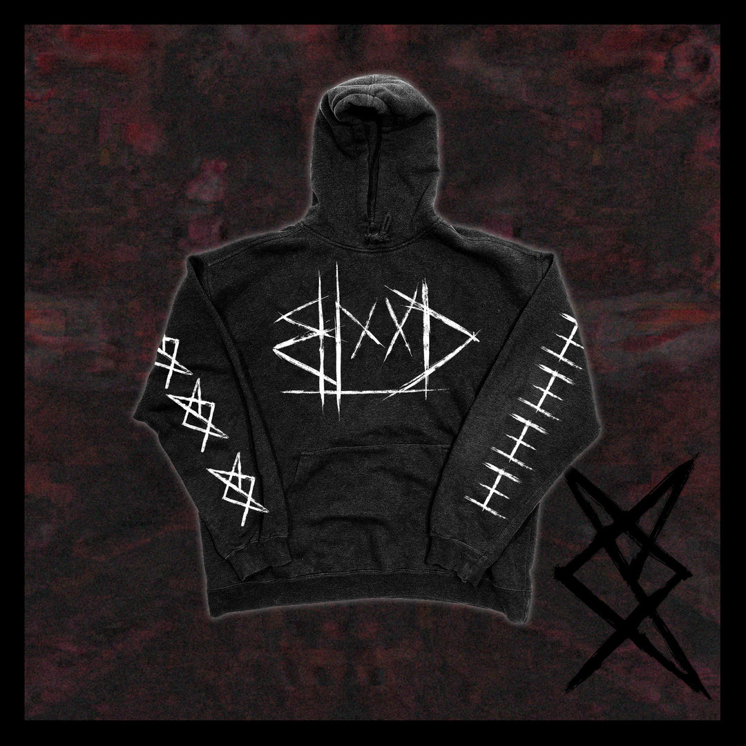 nemertines Logo - Black Mineral Wash Pullover