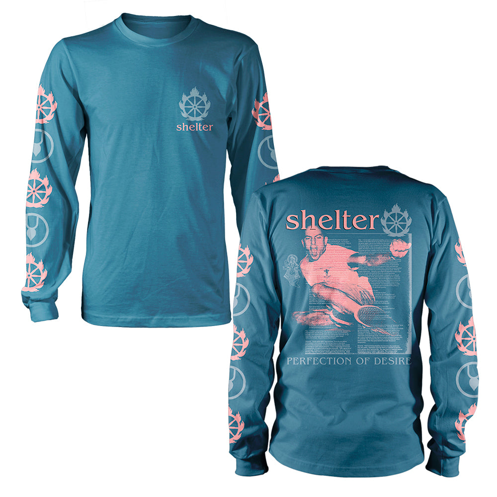 shelter Perfection Of Desire Blue Long Sleeve front and back