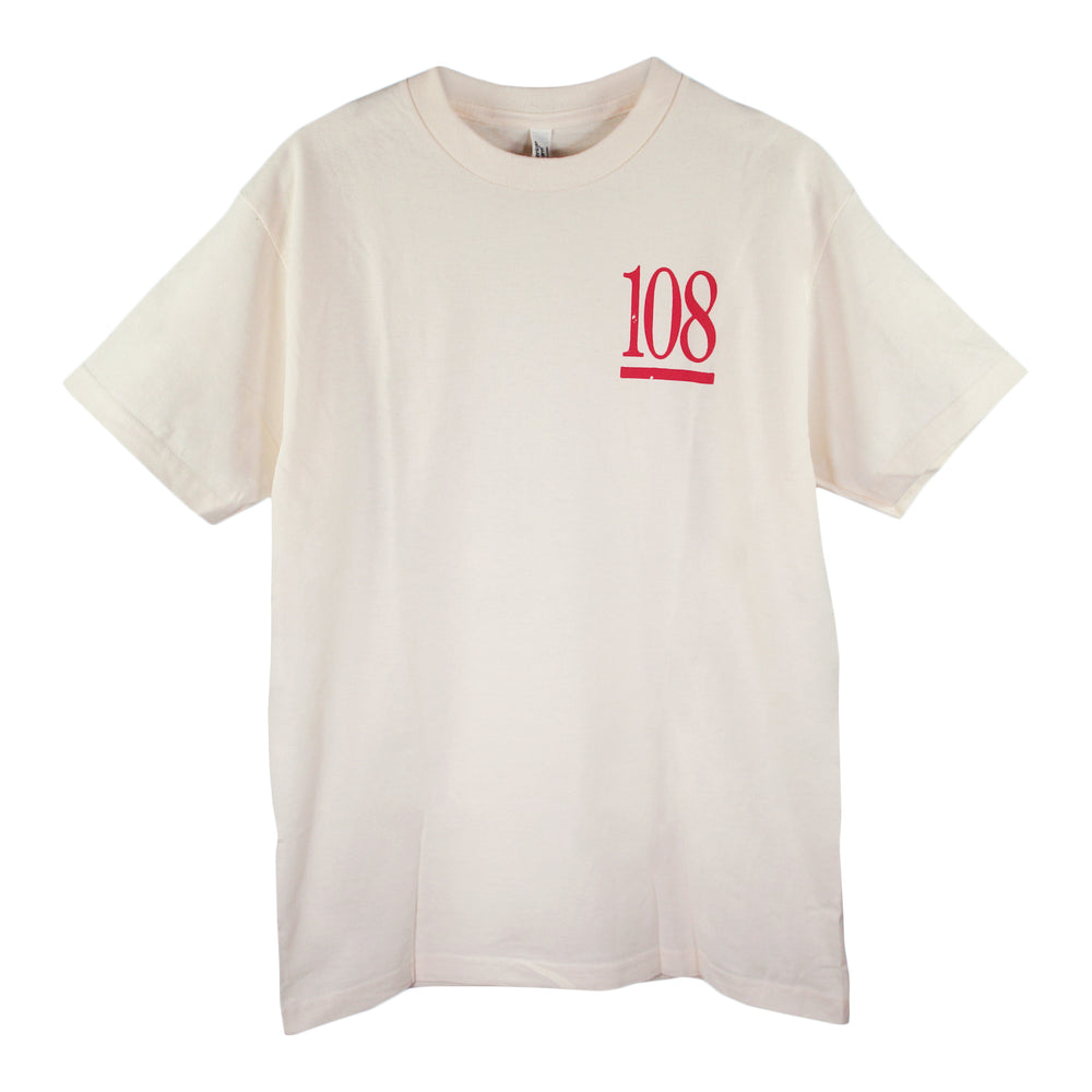 108 Sanskrit Natural T-Shirt front and back