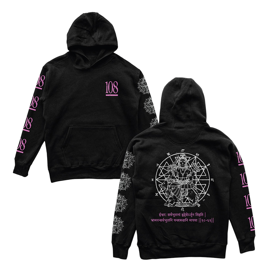 108 Yantra Black Pullover front and back