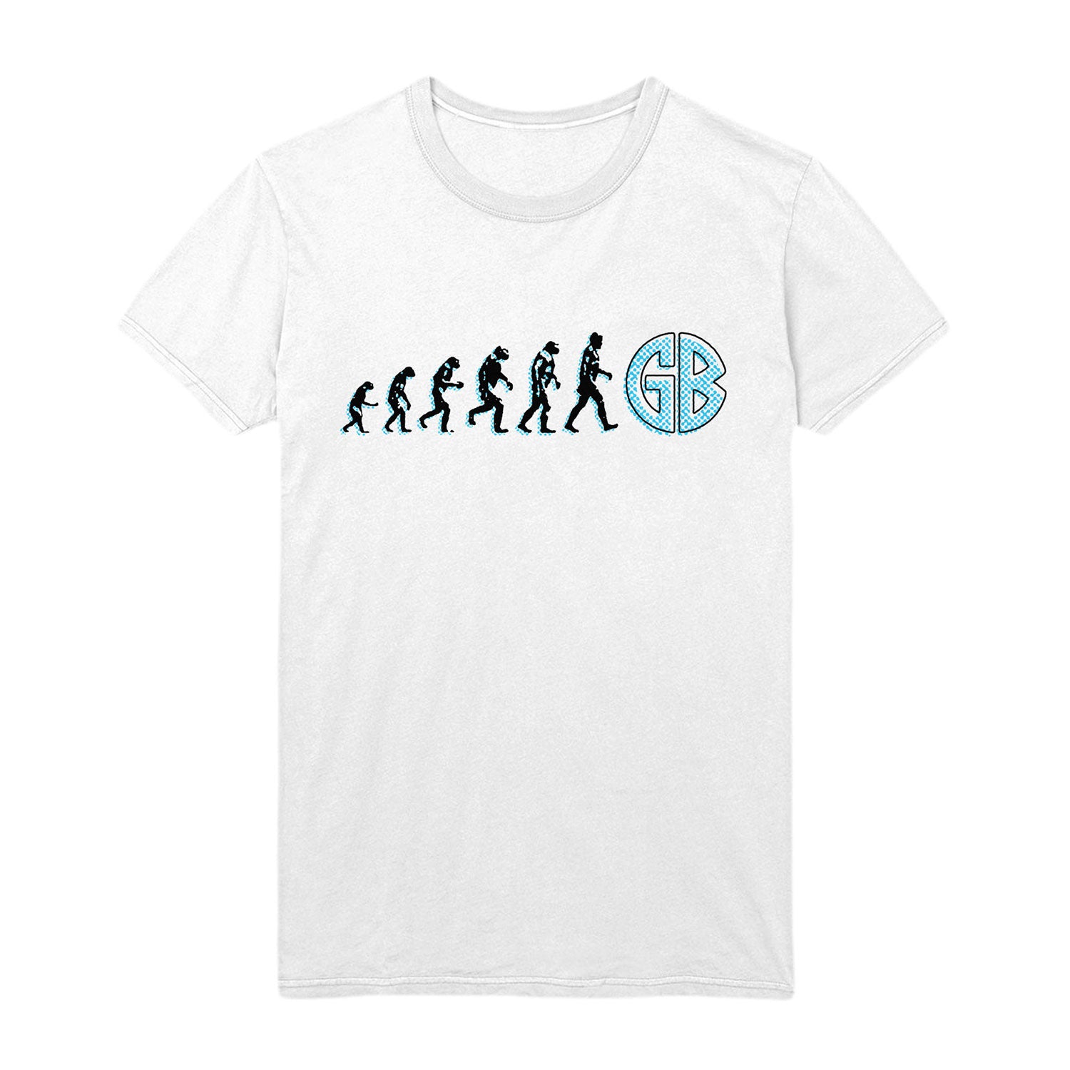 Evolution - Light Blue Print White T-Shirt – MerchNow