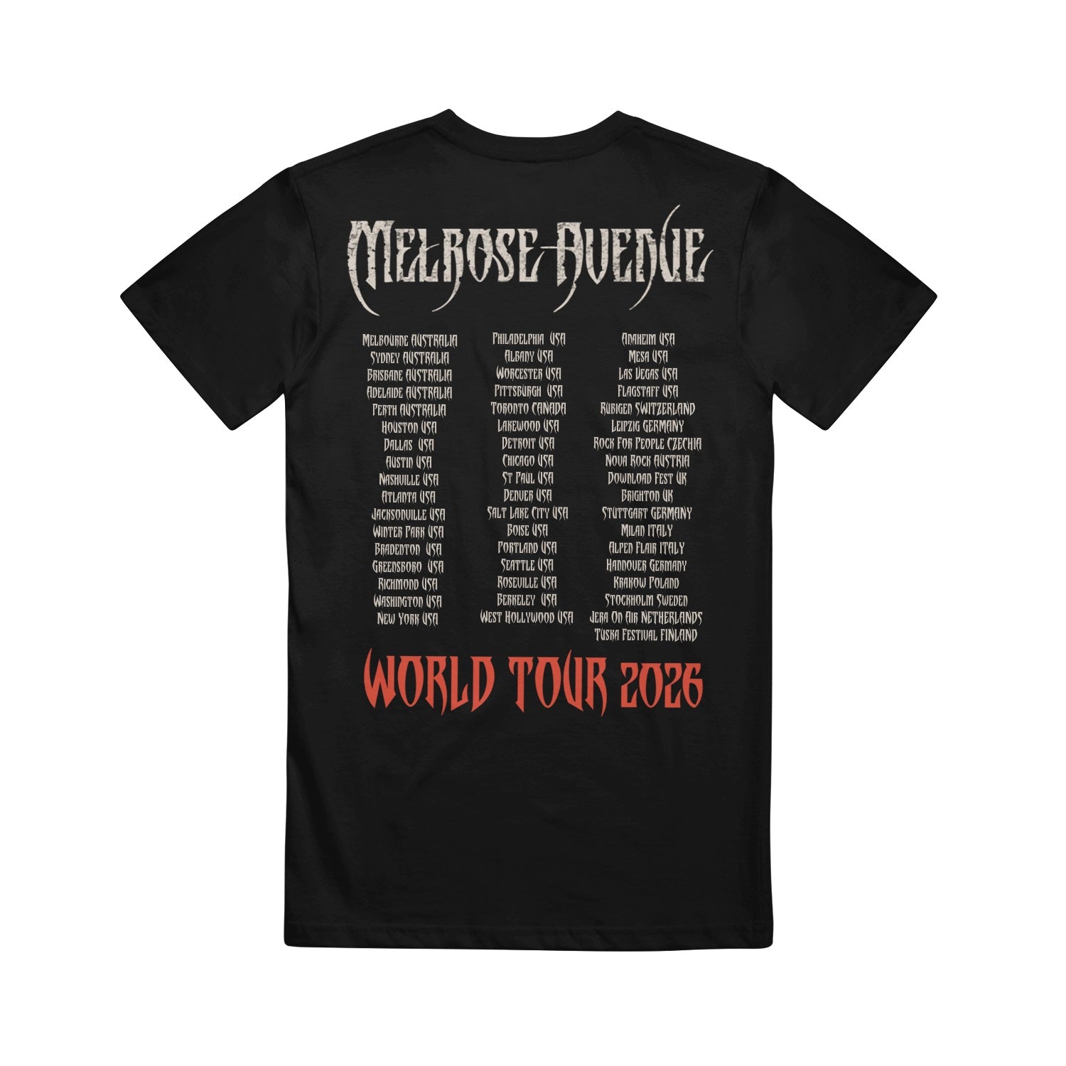 World Tour 2026 - Black T-Shirt – MerchNow
