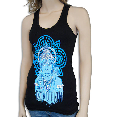 Hanuman Devotion (BU Print) Black Tank Top