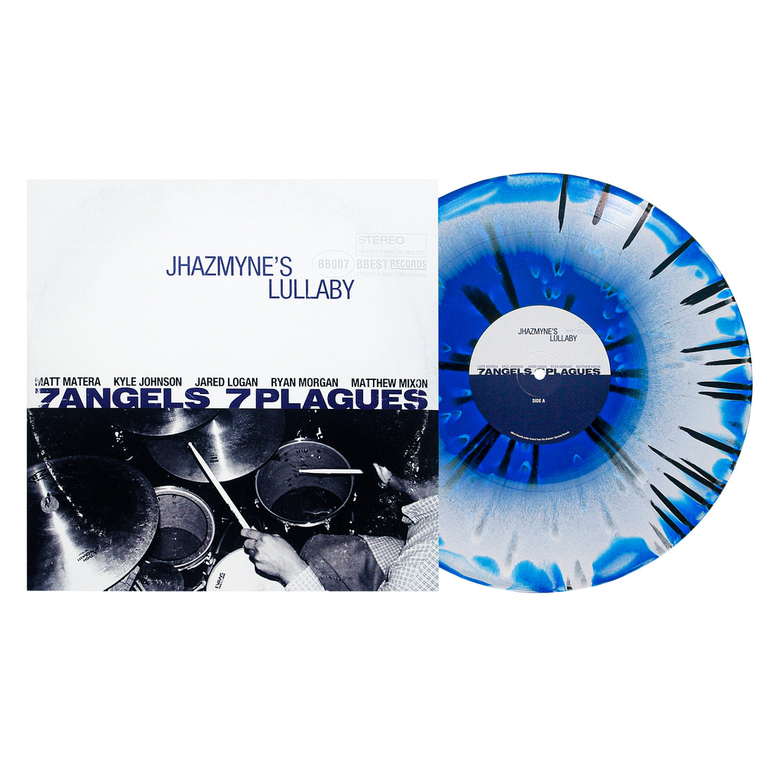 7 angels 7 plagues Jhazmyne's Lullaby - Aside Bside with Splatter - Blue Jay & White with Black Splatter (Arcadia Fades)