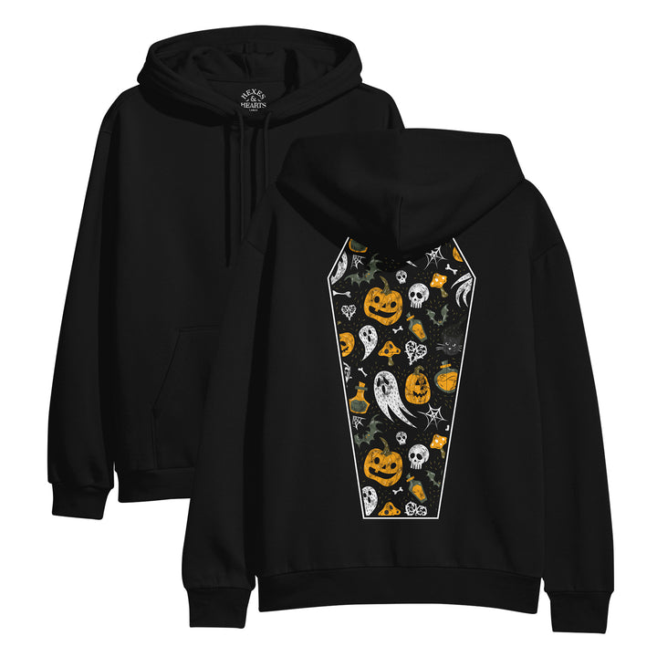 Coffin Pattern - Black Pullover front and back