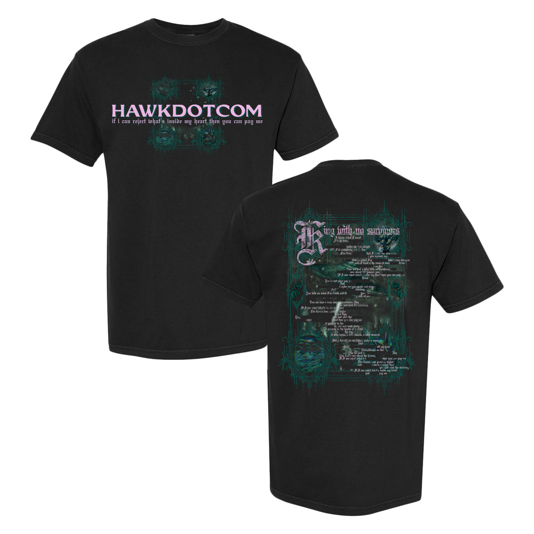  HAWK King Alien - Black T-shirt front and back