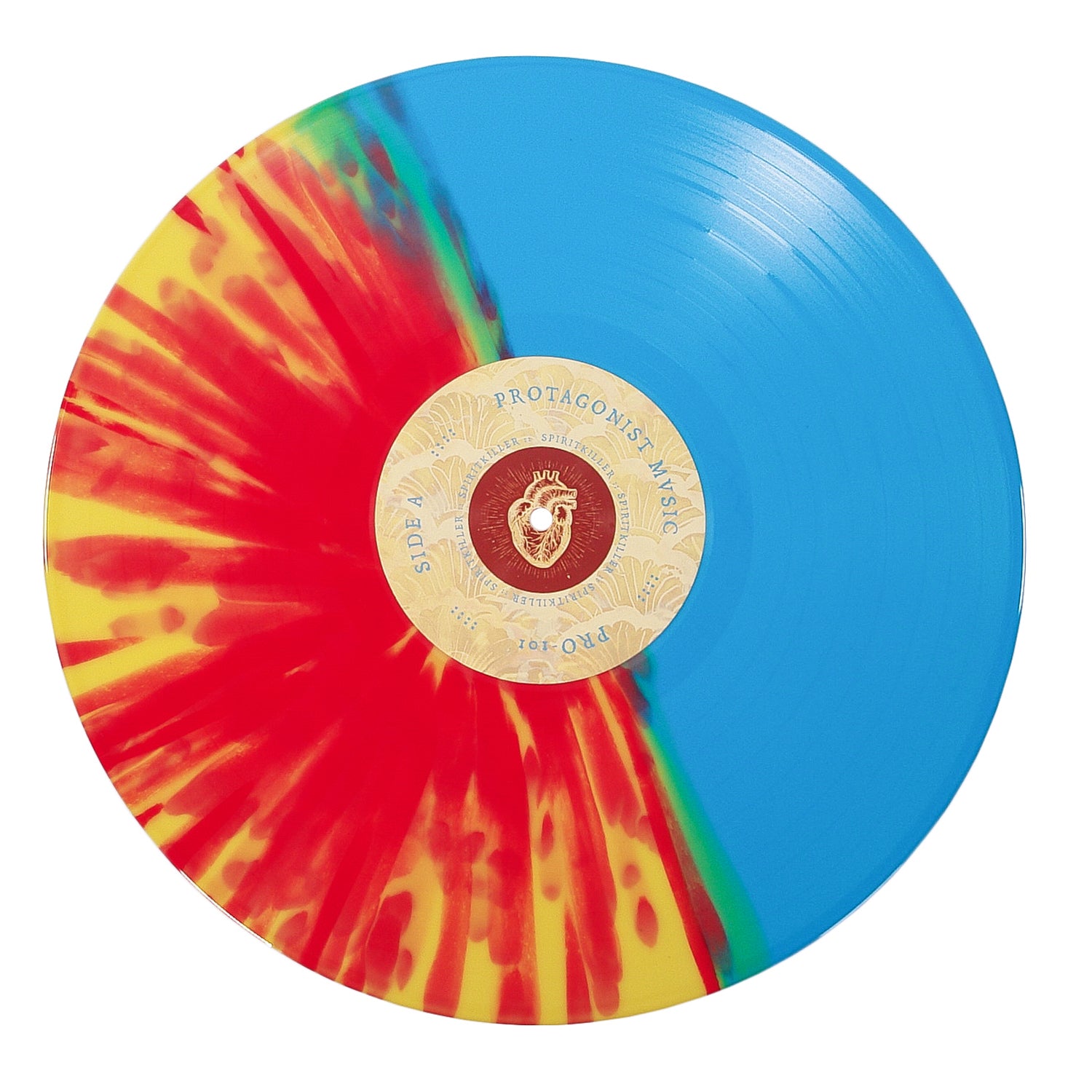 S/T - “Let The Blood Run” - Blue/Yellow W/ Red Half Splatter