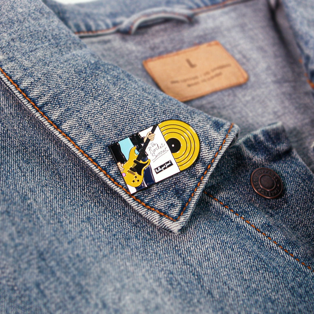 The Rocket Summer Hello, Good Friend - Enamel Pin on denim