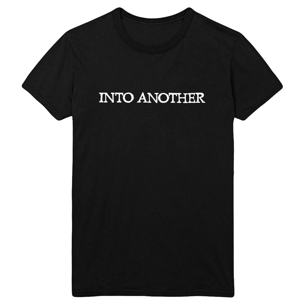 A black t-shirt from Into Another with the words "INTO ANOTHER" printed in bold white capital letters across the chest.