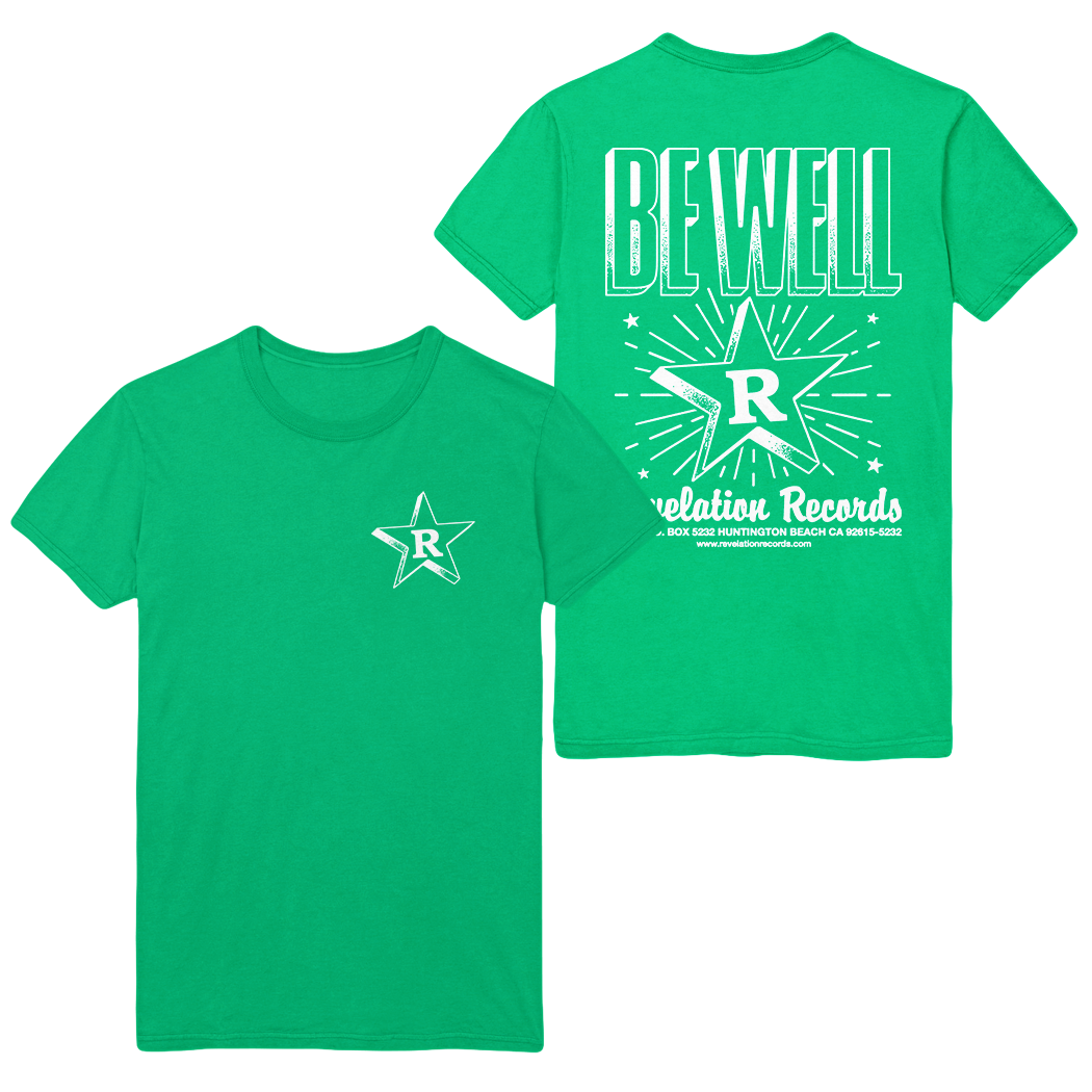 be well REV Star - Kelly Green T-Shirt front and back