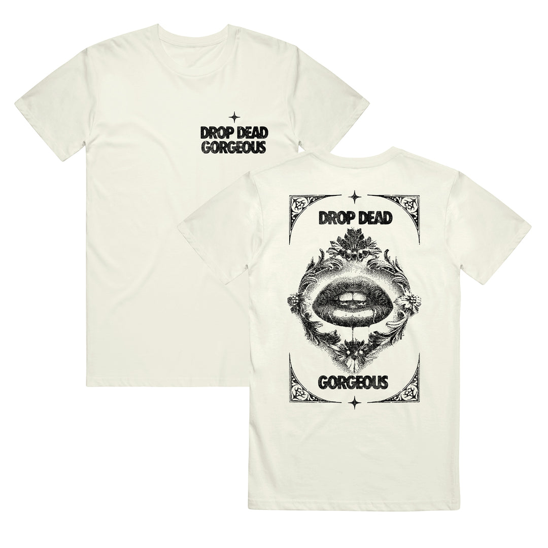 drop dead gorgeous Lips - White T-Shirt