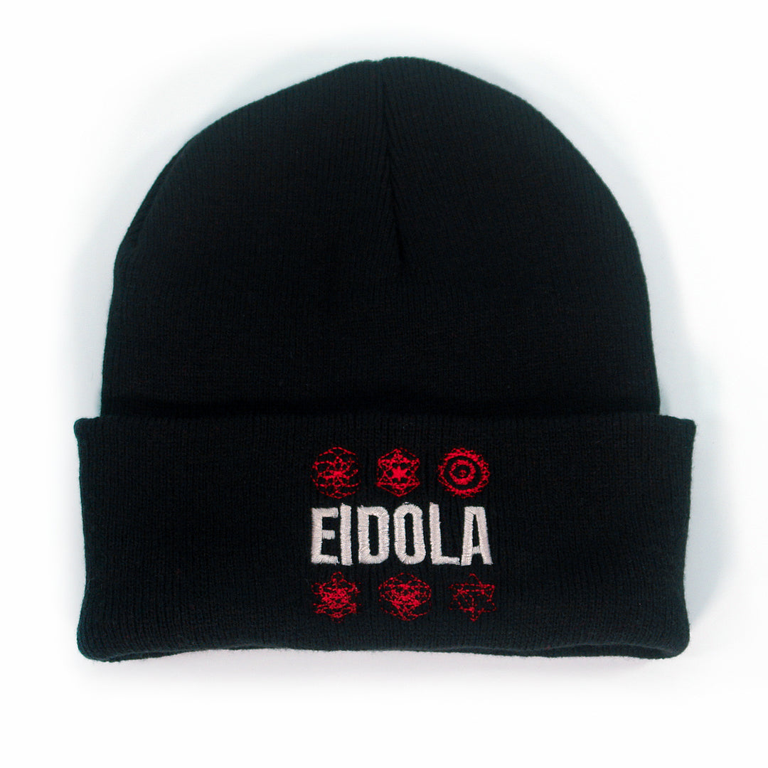 Black beanie with 'Eidola' logo on a white background