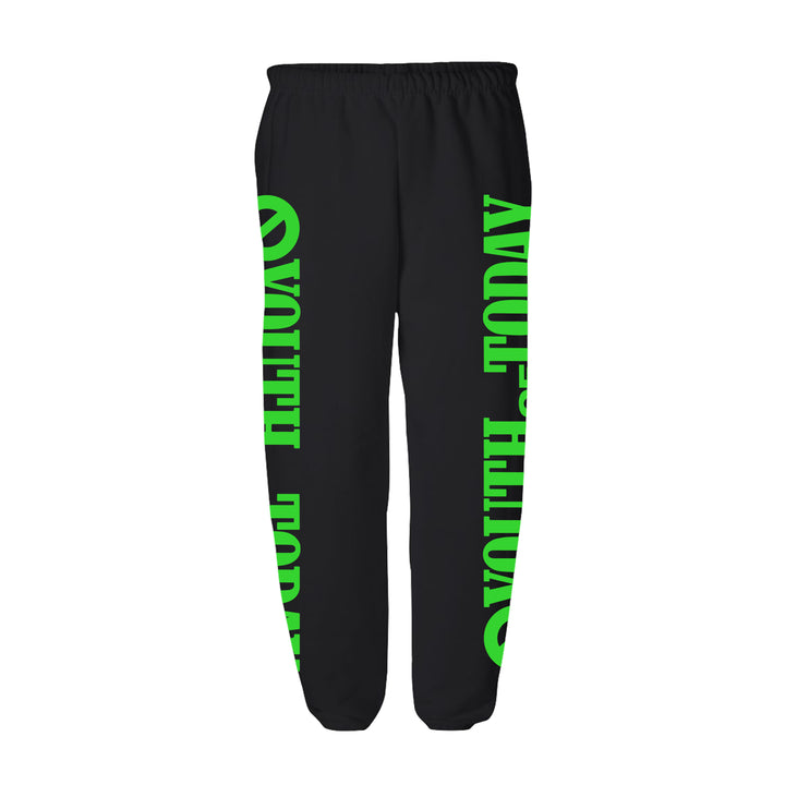 Green Logo Black Sweatpants