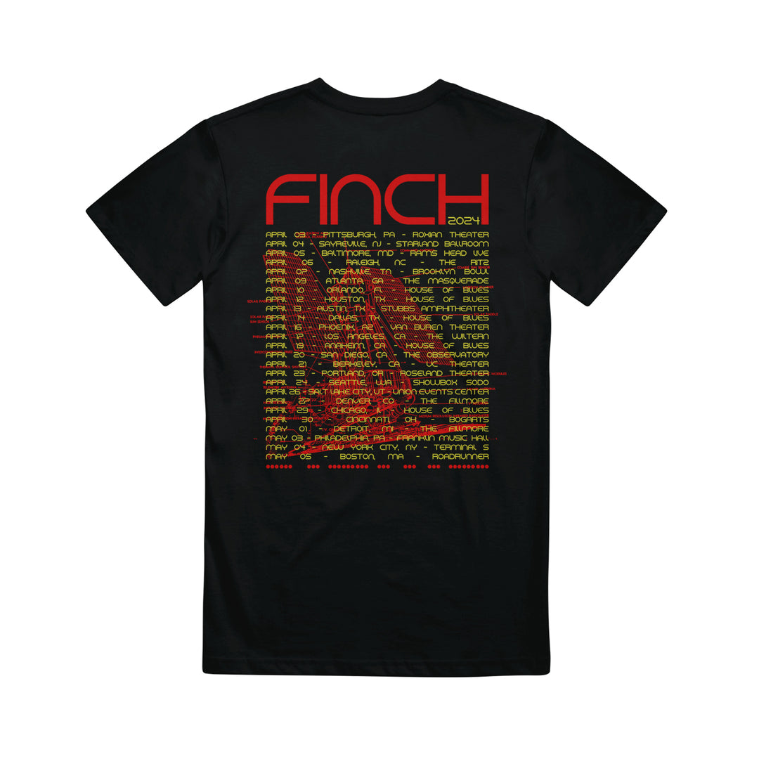 finch Spring Tour 2024 - Black T-Shirt back