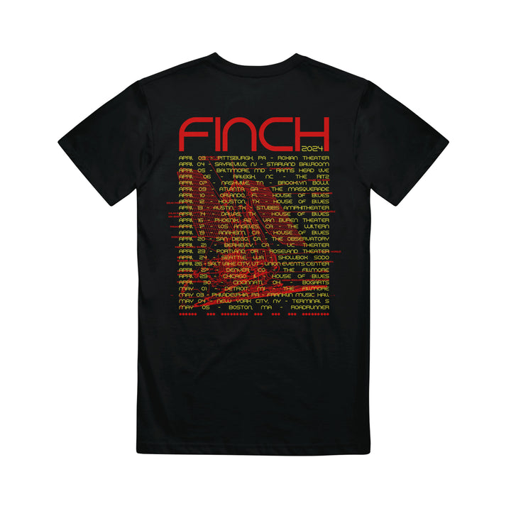 finch Spring Tour 2024 - Black T-Shirt back
