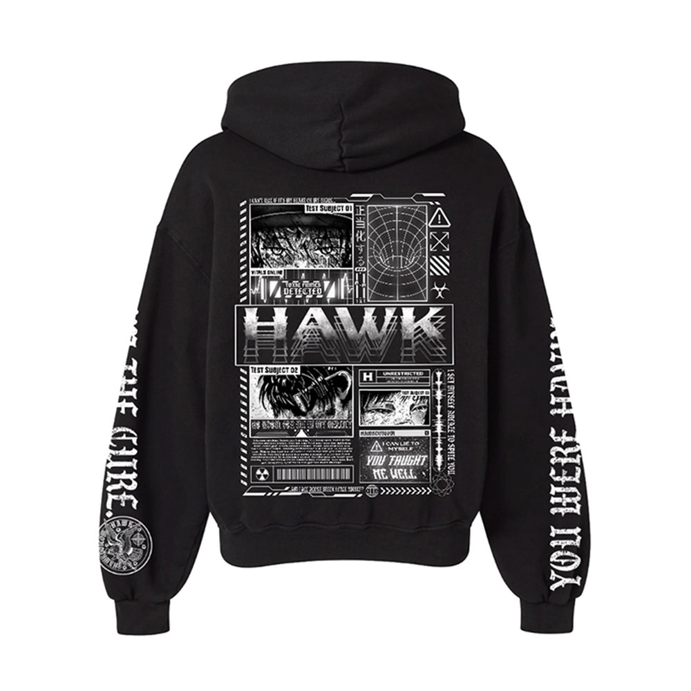 hawk Anime - Black Pullover back