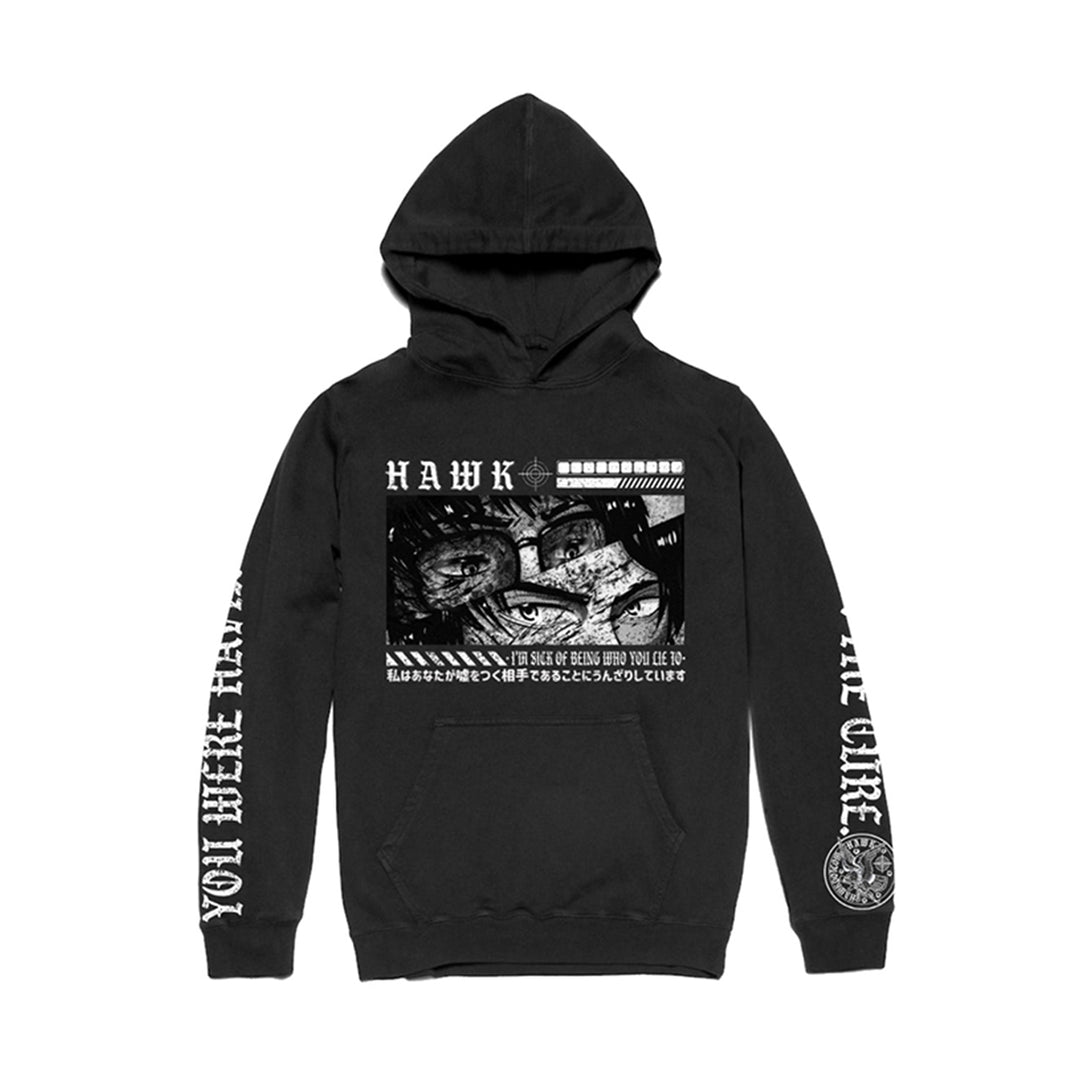 hawk Anime - Black Pullover front