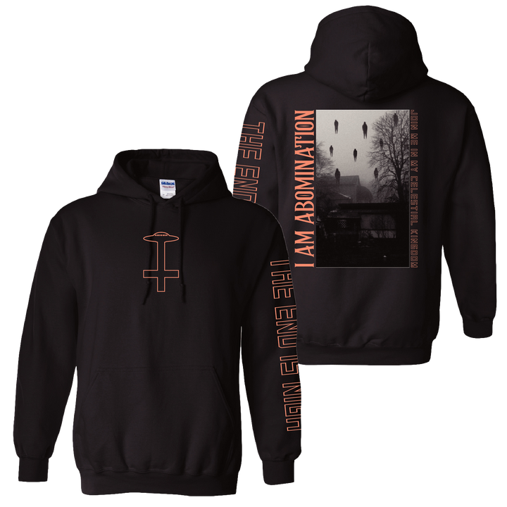 i am abomination Float - Black Pullover front and back