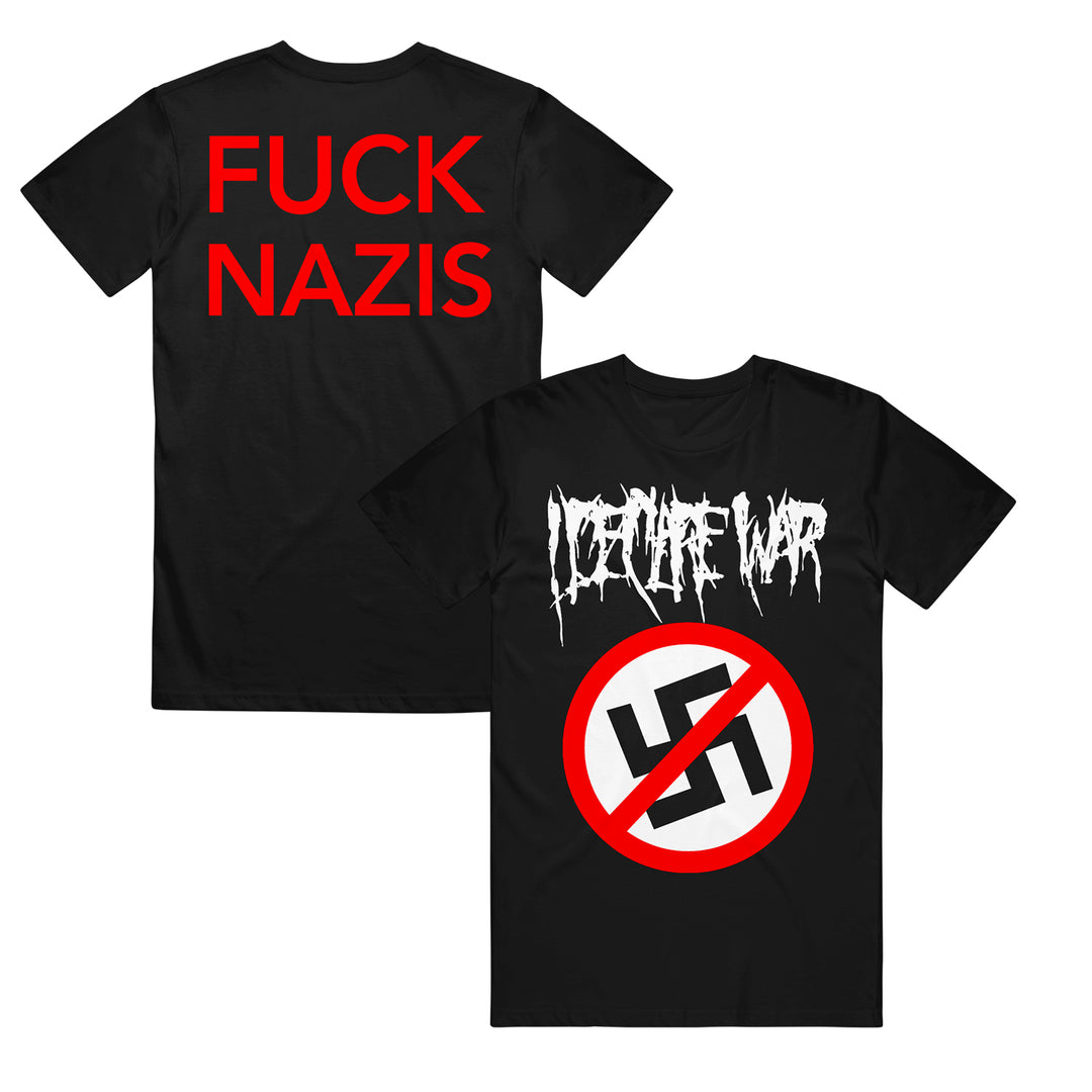 i declare war Fuck Nazis - Black T-shirt