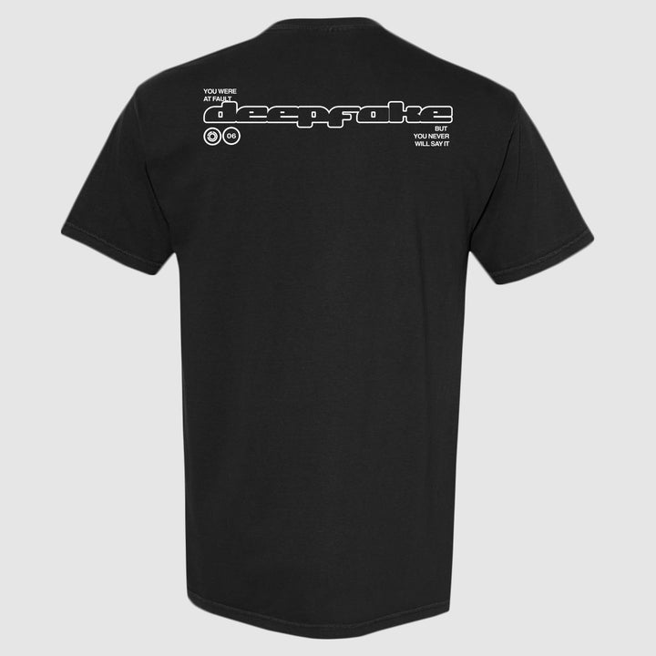 johnny booth Deep Fake - Black T-Shirt back