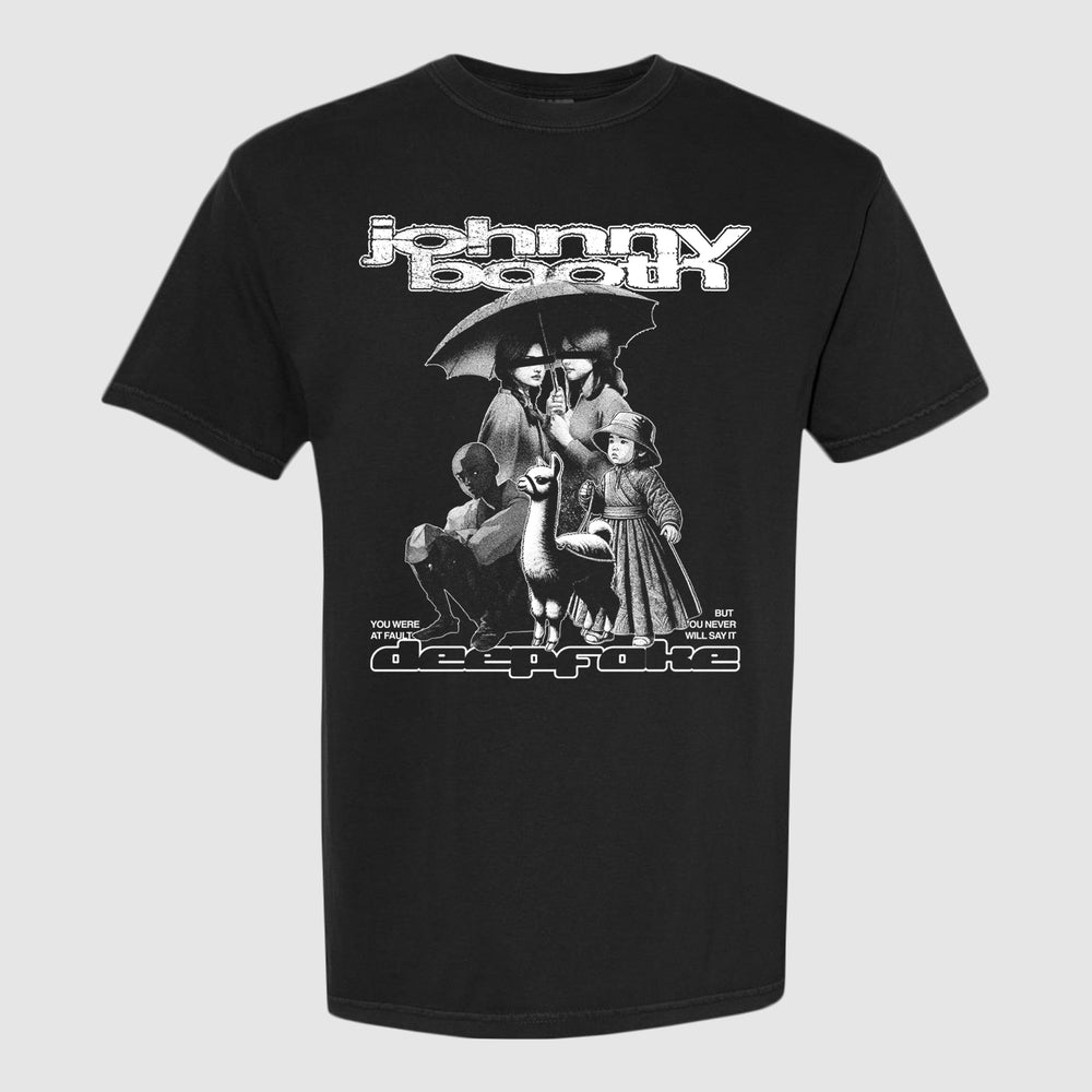 johnny booth Deep Fake - Black T-Shirt front 