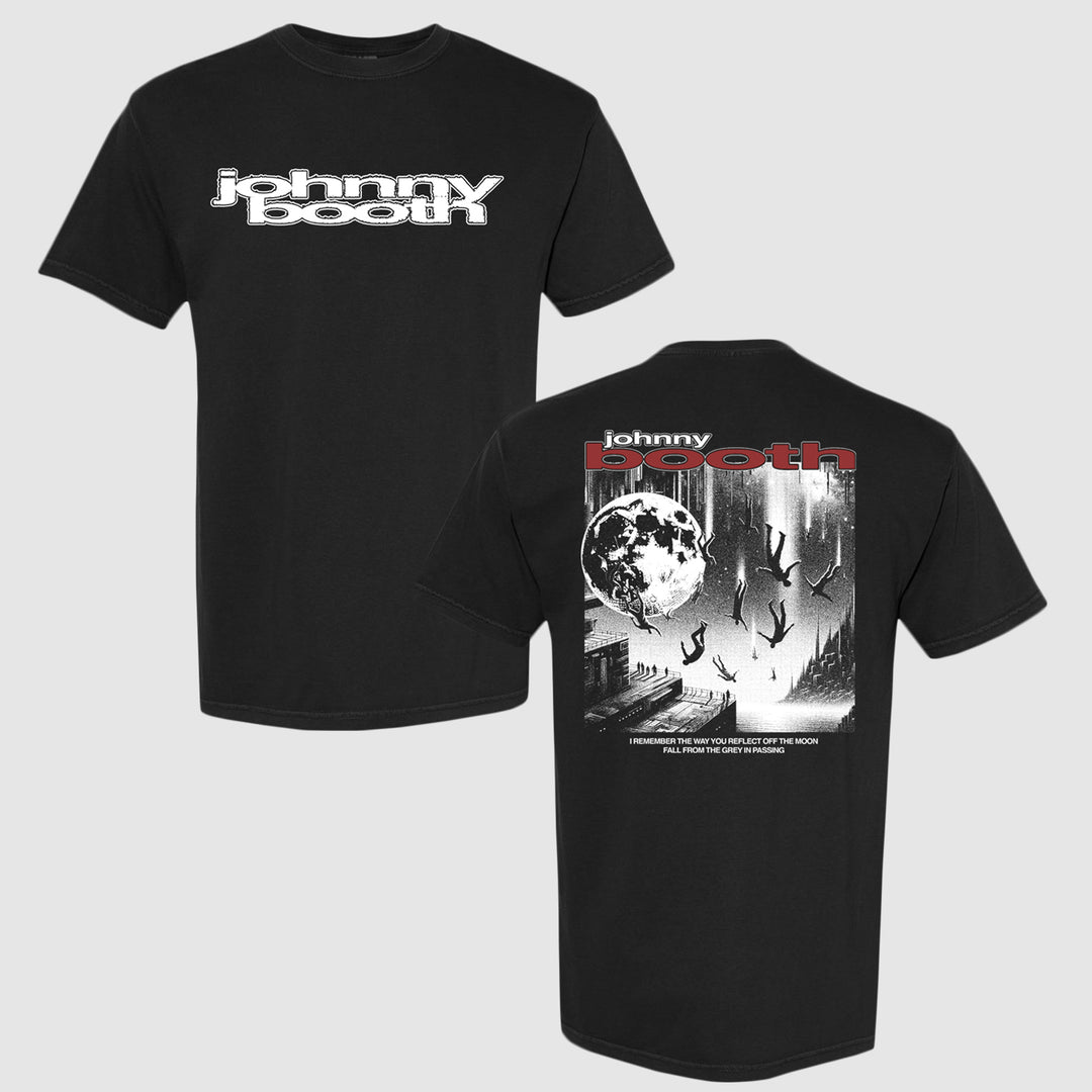 johnny booth People Falling - Black T-Shirt front and back