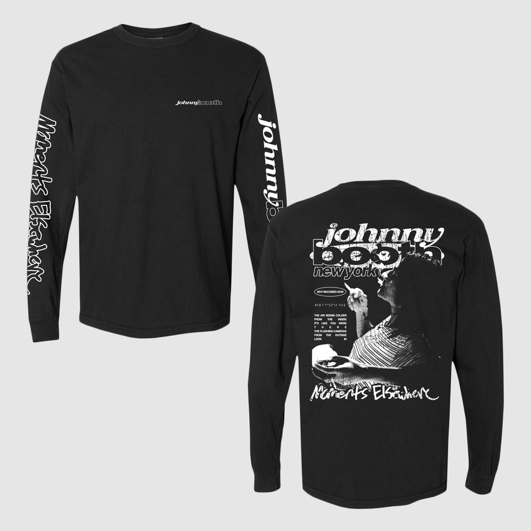 johnny booth Smoking - Black Long Sleeve front and back