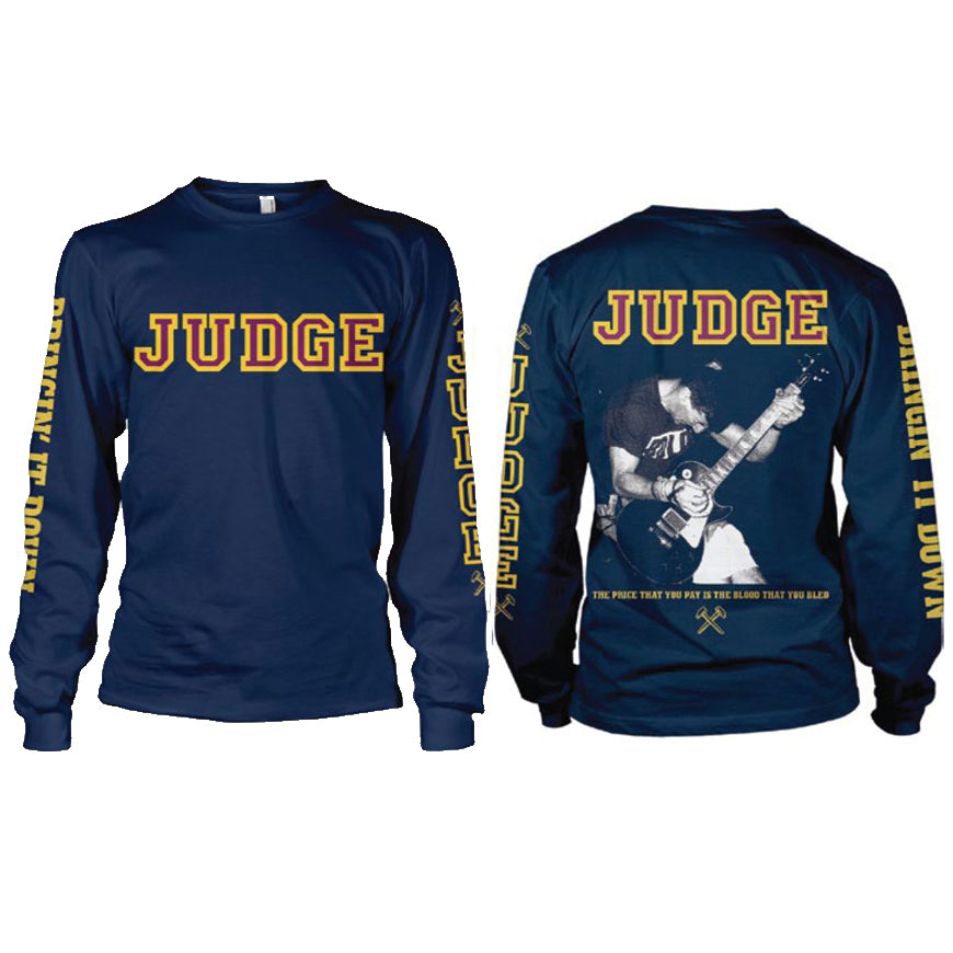 judge Bringin' It Down Navy Long Sleeve front and back