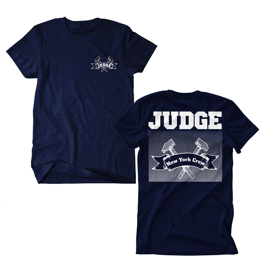 judge New York Crew Navy T-Shirt front and back
