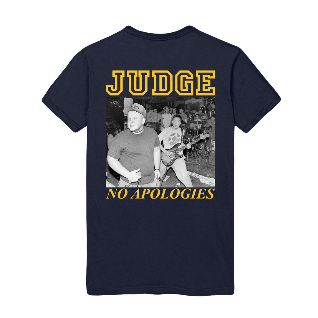 judge No Apologies Navy T-Shirt back