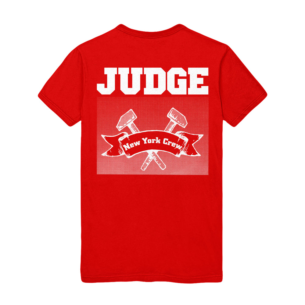 judge Schism Records - Red T-Shirt back