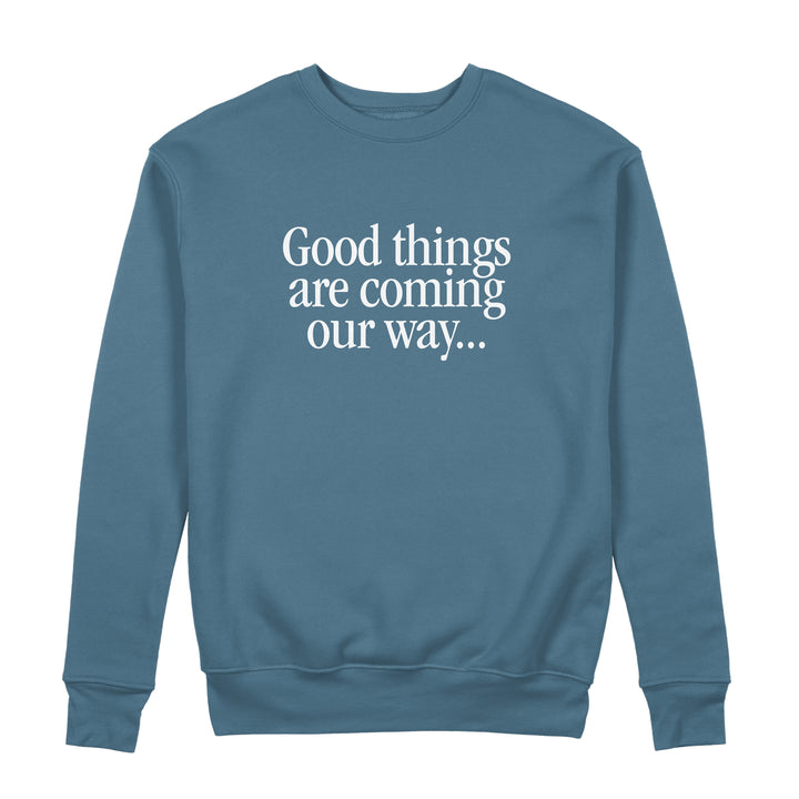 rival schools Good Things Slate Blue Crewneck front