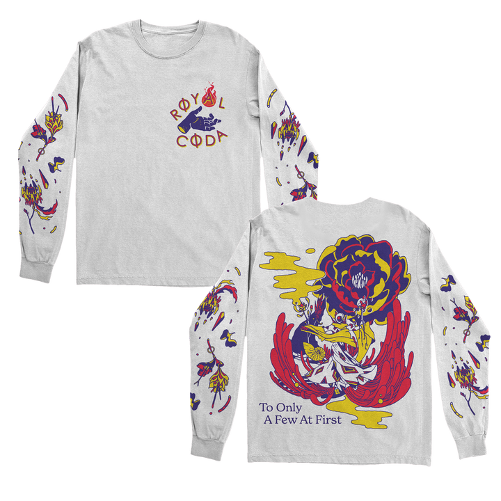 royal coda To Only A Few At First - White Long Sleeve front and back