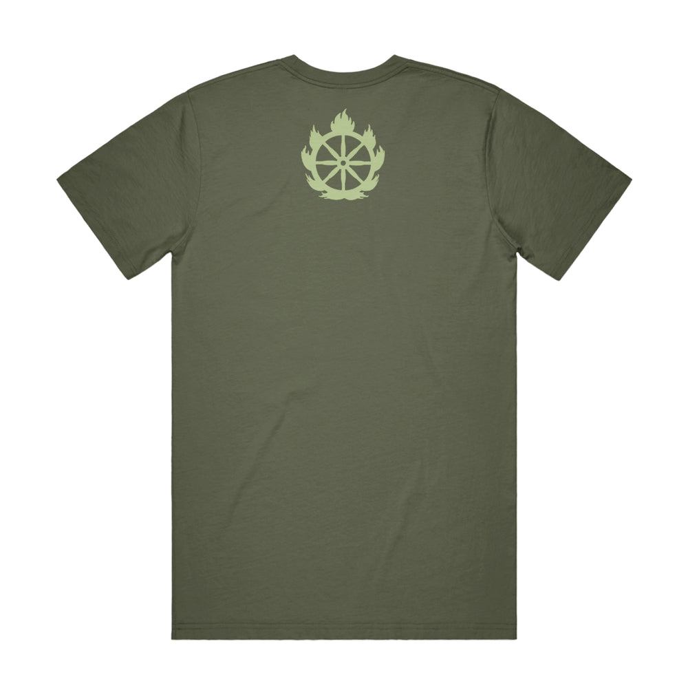 shelter Hanuman 2024 Military Green Tee back