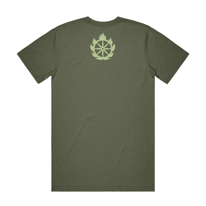 shelter Hanuman 2024 Military Green Tee back