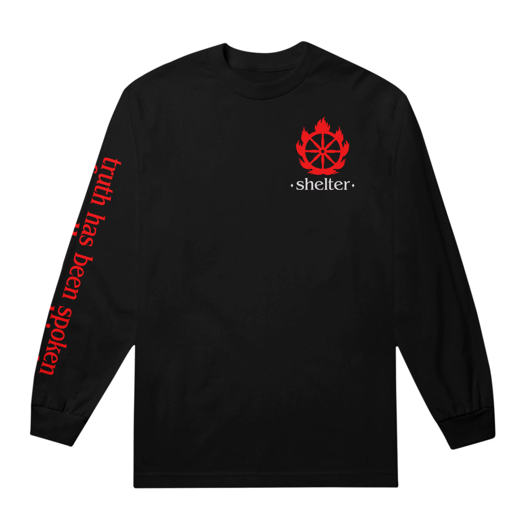 shelter Mantra Black Long Sleeve front