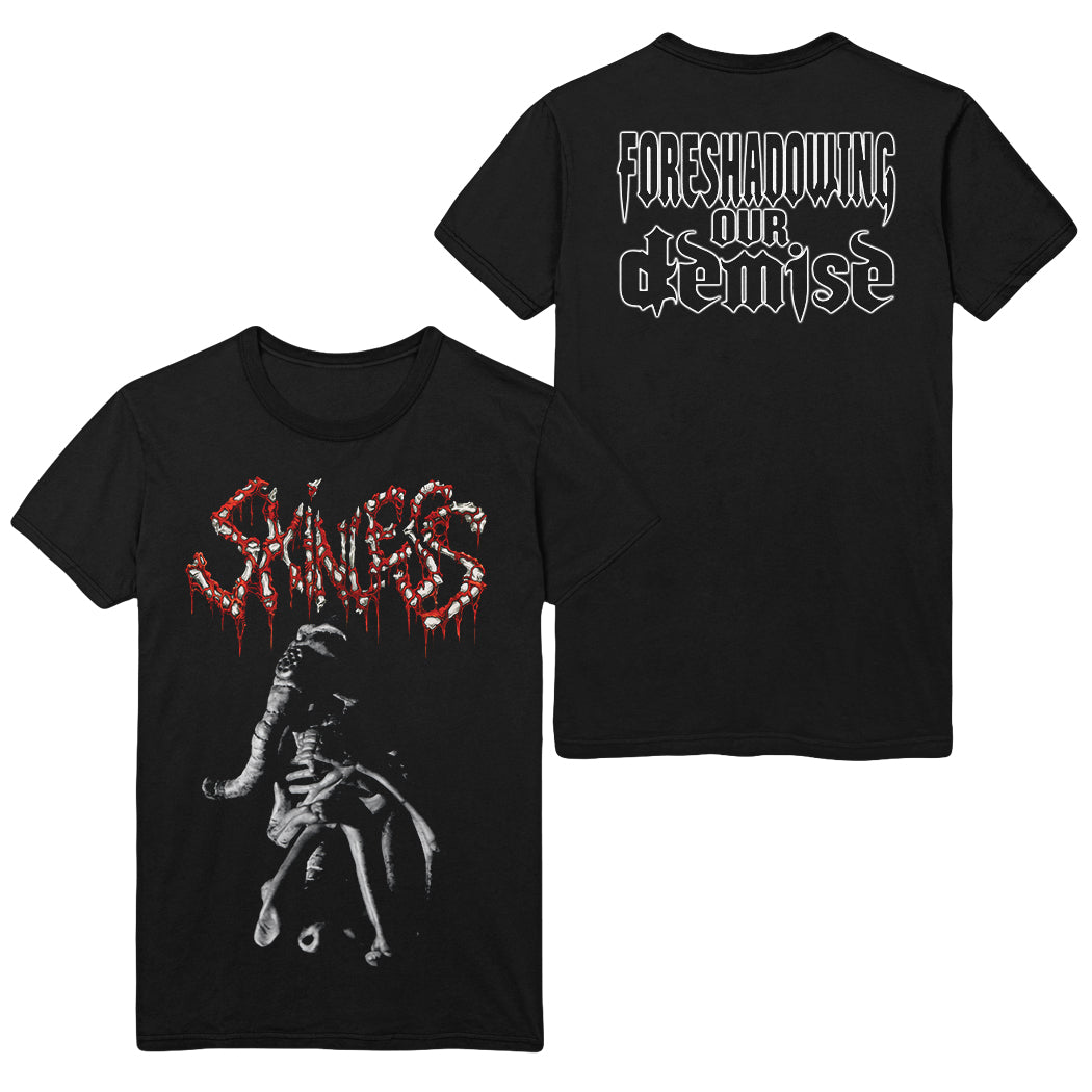 skinless Foreshadowing Black T-Shirt front and back