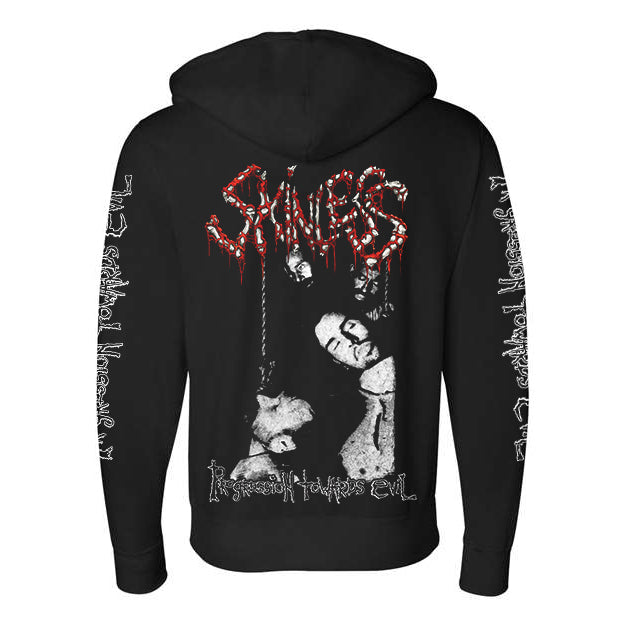 skinless Progression Towards Evil Black Zip-Up back