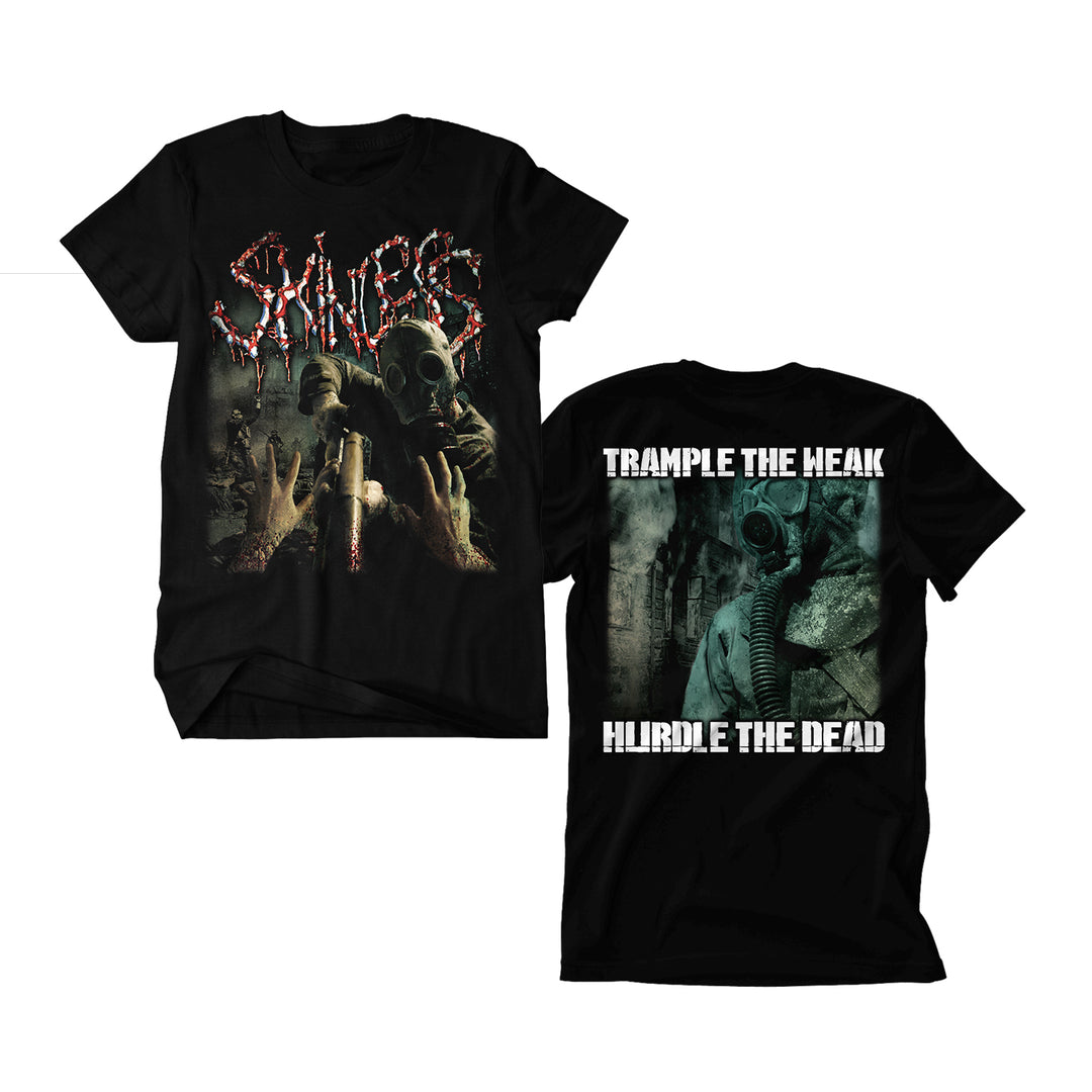 skinless Trample Black T-Shirt front and back