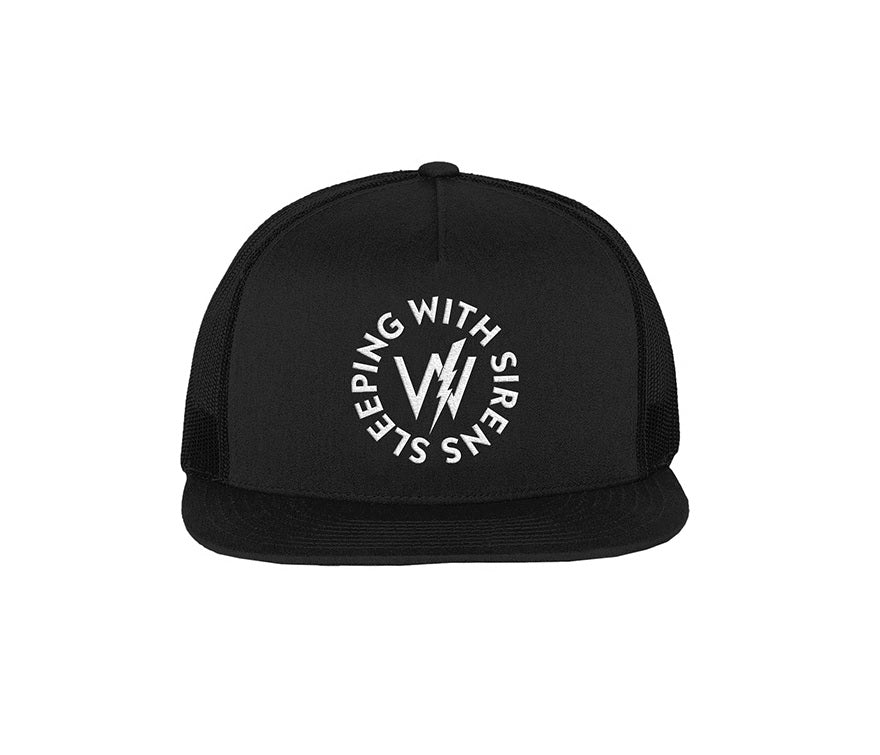 sleeping with sirens Badge Black Trucker Hat