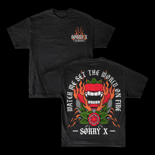 sorry x Disease Black - Tee front and back