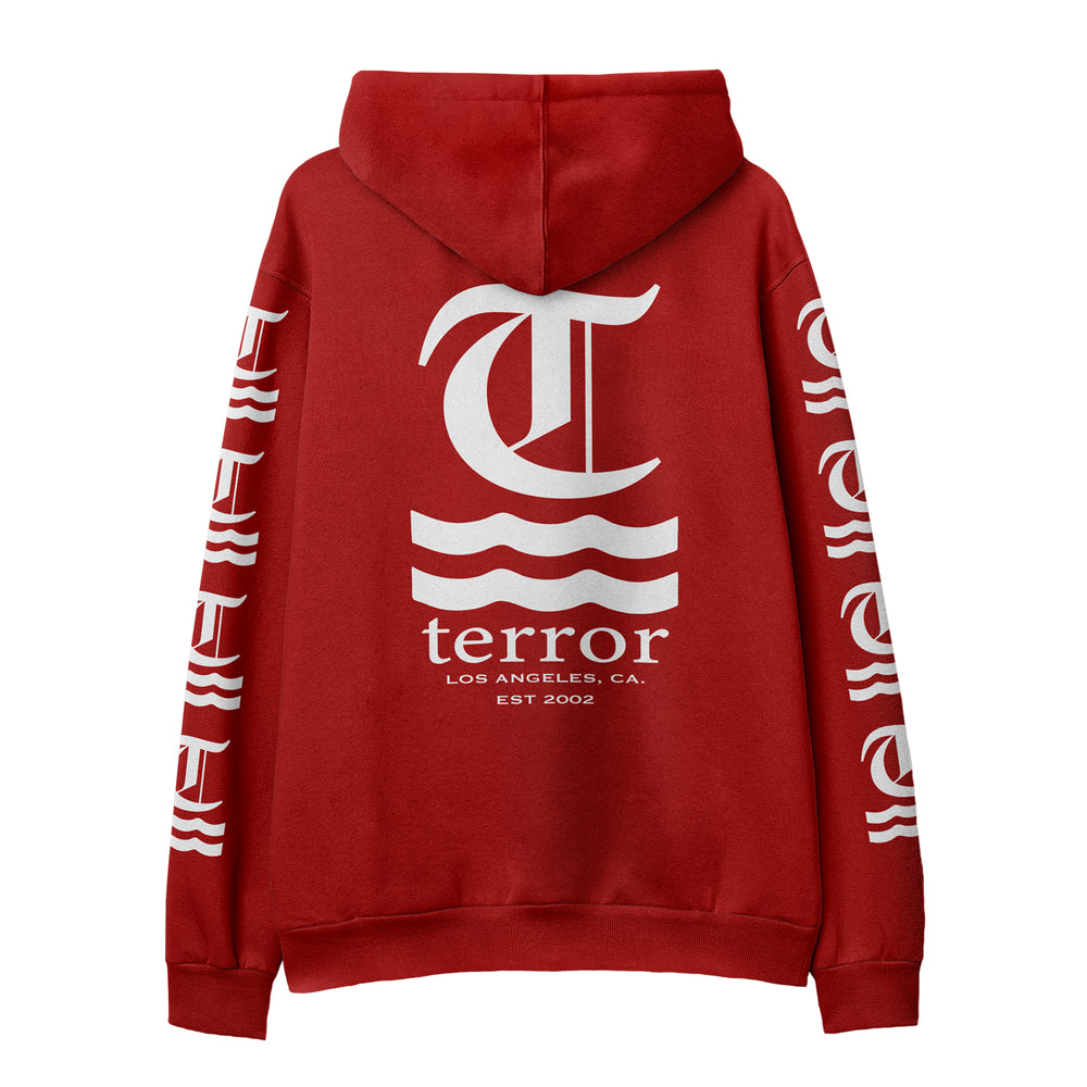 terror Hot Water Logo Red Pullover back
