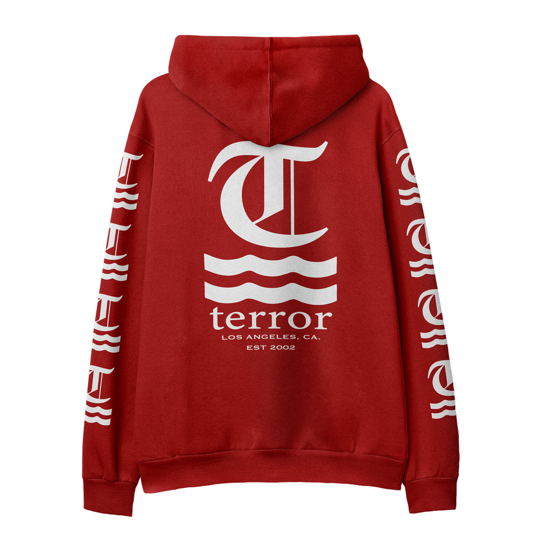 terror Hot Water Logo Red Pullover back